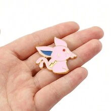 pocket monsters Anime Pokemon Bộ Trang Sức Hoạt Hình Dễ Thương Hình Eevee Kim Loại Men Huy Hiệu Thổ Cẩm Eevee Hạt Tự Làm Vòng Tay Kawaii Bộ Trang Sức Phụ Kiện - Màu xanh nhạt - Xem 2