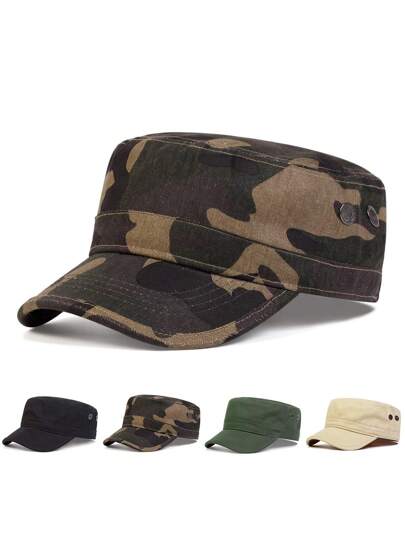 قبعة بيسبول مسطحة قطعة واحدة للرجال، قبعة كاجوال للحماية من الشمس في الهواء الطلق قابلة للتعديل، مناسبة للربيع والخريف والسفر والشاطئ والحفلات | مقاس: أسود