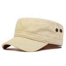 1 Pc Men Camouflage Flat Top Baseball Cap, Adjustable Outdoor Sun Protection Casual Hat For Spring Autumn Travel Beach Party