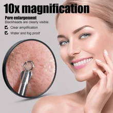 5/10/15入組雙吸盤放大化妝鏡，可吸附女孩的毛孔、黑頭、痘痘、念珠菌工具，放大面部細節，清晰高清化妝鏡，配有吸盤壁鏡 - 圓形放大鏡15倍白色 - 查看 2