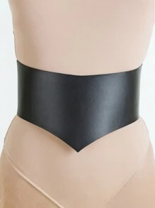 1 chiếc thắt lưng bản rộng màu đen có thể điều chỉnh cho nữ, thắt lưng thời trang, kiểu dáng corset, Halloween, mùa hè, trường học - màu đen - Xem 2