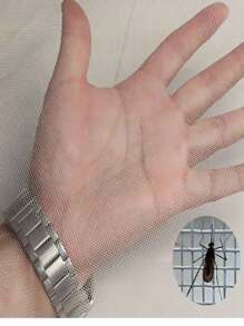 Malha branca de 1 unidade com acabamento preto contra mosquitos e cortina de janela resistente a insetos, para uso o ano todo, sem necessidade de perfuração, autoadesivo, design minimalista elegante, ventilação de alta densidade, decoração de casa feita à mão