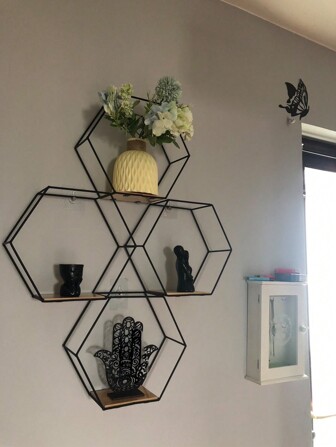 1st Väggmonterad förvaringshylla, kreativ järnkonst Vardagsrum Sovrum Badrumsförvaringshylla, dekorativ väggförvaringsavdelare, hylla utan borrning Höst Hem inredning  Rumsinredning