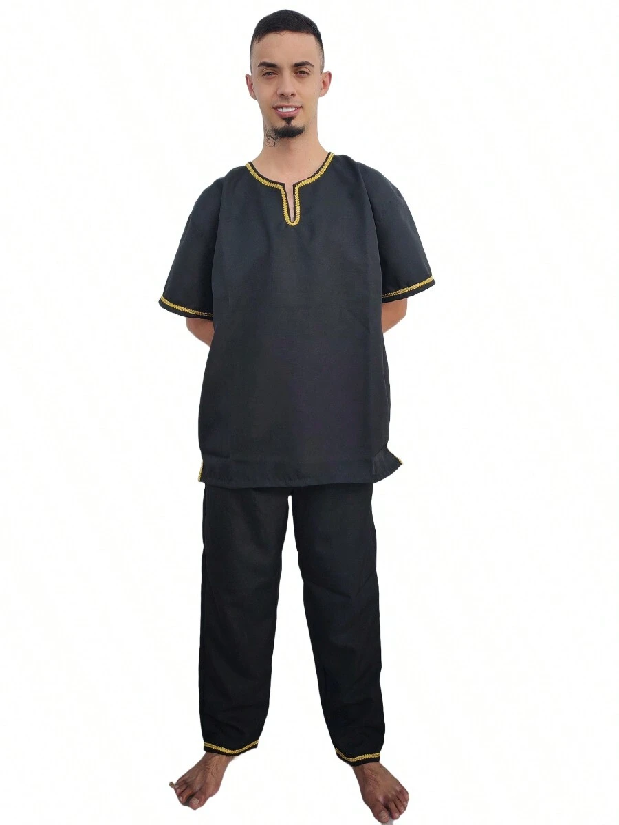 Men T-Shirt Co-Ords - 金色 - 查看 1