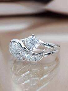 1 PC Elegant S925 Sterling Silver Cubic Zirconia Rings Wedding Jewelry For Women Fine Jewelry