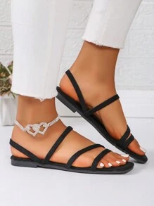 Women's New Summer Flat Sandals, Comfortable Outdoor Casual Fashion Breathable Light-Weight Sandals