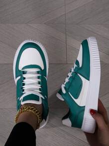 Phong cách trẻ trung và đơn giản cho các hoạt động ngoài trời, đi dạo trong khuôn viên trường, phiêu lưu trên đường phố. Quà tặng sinh nhật và ngày lễ lý tưởng. Chống trượt và chống mài mòn. - trắng xanh - Xem 2