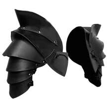 1pair Medieval Knight Leather Shoulder Armor, Viking Role Play Costume Accessory - Multicolor - View 6