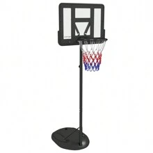 SPORTNOW Canasta de Baloncesto con Altura Ajustable 216-277 cm Aro de Baloncesto para Exterior con Ruedas y Base Rellenable para Adolescentes y Adultos Negro - Negro - Ver 4