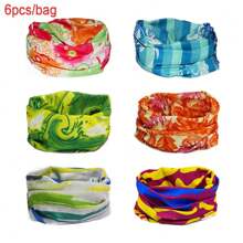 6 piezas/paquete Pasamontañas mágico sin costuras para deportes al aire libre, protección contra el viento y el sol, máscara para el cuello, adecuado para ciclismo, motociclismo y esquí, unisex - Multicolor - Ver 17