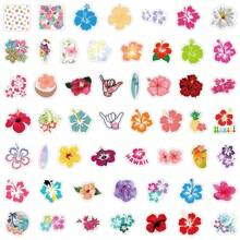 100 piezas de pegatinas de flores de hibisco de vinilo de estética de graffiti para scrapbooking, diario, portátil, parachoques, patineta, botella de agua, computadora, teléfono, dibujos animados, casco, pegatinas y calcomanías de automóviles