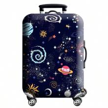 Verstärkter Kofferschutzfilm, süßer Tier-Graffiti-Planeten-Stadt Elastische Kofferüberzug für Reisen, Kratzschutz-Staubabdeckung, geeignet für 18-32 Zoll Gepäck, Tasche, Organizer, Aufbewahrung