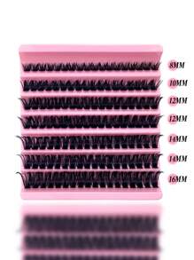 Miss Wink 100D False Eyelashes, 8-16mm Mixed Length, 0.07mm C/D Curl, 72/126/180 Clusters, 4/7/10 Rows, Waterproof, Lightweight, 3D Effect, Suitable For Daily Makeup From Natural To Dramatic, Convenient To Carry, Suitable For Daily Use Or Special Occasions - Black - View 11