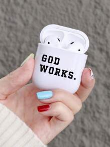 定制可爱文字纪念TPU软耳机壳，适用于苹果1/2代，男女通用时尚设计