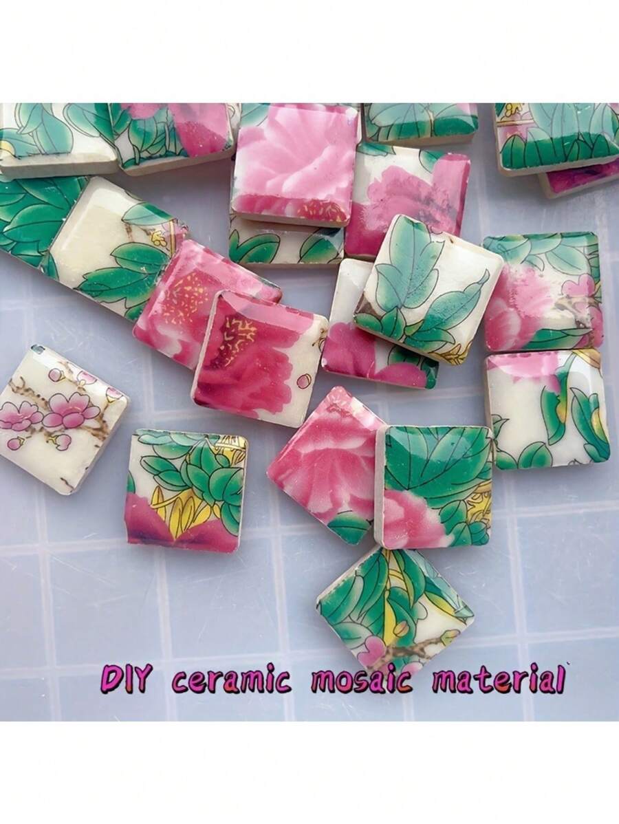 1 gói/100g/3.53oz Gạch khảm gốm hình vuông tự làm hoa màu xanh lam rực rỡ - Gạch bền Thích hợp cho trang trí ngoài trời và trong nhà - Hoàn hảo cho sân vườn, khung cửa, cầu thang và trang trí nhà cửa, thiết kế đồ án tốt nghiệp - FCS-4 - Xem 1