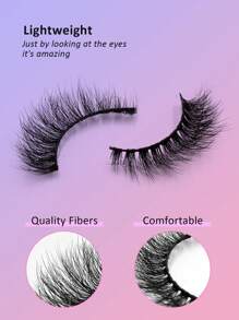 Asiteo 7 Pairs Natural Long Fake Eyelashes, Reusable Soft Volume Lashes, Fine Fiber Curling Holding Wispy Lashes Strip Lashes, Lashes, Eyelashes, Fake Lashes - Black - View 5