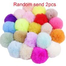 8cm Fluffy Pompon Ball Fluffy Pompom Large Multicolor Plush Pom Pom DIY For Crafts Garland Decorative Keyrings Garments Decor 4pcs/Bag