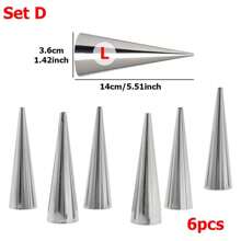 6-12入組家用烘焙工具套裝，多種選擇可用，羊角麵包餡料套裝、廚房蛋糕模具、螺旋烘焙羊角包管、餅乾和甜點工具 - 銀色 - 查看 13