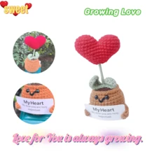 1 Handmade Crochet Doll Gift, With Three Types, Growing Love, Walking Love, And  Potato Lovers, Each Containing A Red Heart Shape, Can Be Used As A Table Or Car Decoration, Or Carried Around In Pockets Or Bags For Playfulness Anytime. It's A Very Cute Gift To Give To Couples, Family Members, Or Anyone You Love, And It's A Great Way To Tell Them "My Dear, You Are Very Important". - Three Types Available - View 1