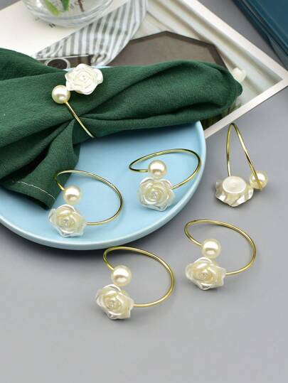 20pcs/12pcs/6pcs/4pcs Pearl Napkin Rings