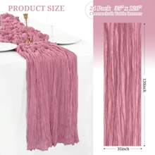 24 Pack Cheesecloth Table Runner 10Ft Boho Gauze Cheese Cloth Table Runner 35x120 Inch Long Rustic Sheer Table Decor For Wedding Bridal Shower Holiday Party - Dusty Rose - View 2