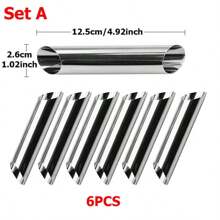 6-12入組家用烘焙工具套裝，多種選擇可用，羊角麵包餡料套裝、廚房蛋糕模具、螺旋烘焙羊角包管、餅乾和甜點工具 - 銀色 - 查看 15