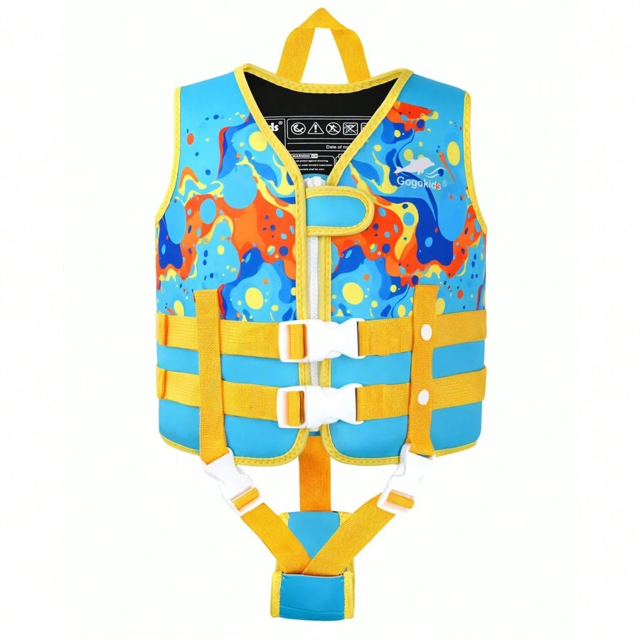 Toddler Swim Vest, Kids Float Jacket With Dual Adjustable Strap, Child Swimming Pool Vest For 2-8 Years Swimming Learning - Yellow - View 1