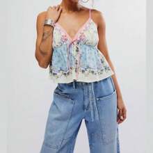 Free People Double Date Tank In Blue