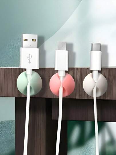 3 st. Kabel Klämma Hållare , Arrangör , Kork Förvaltning System    Med Självhäftande Krokar , Slumpmässig Färg