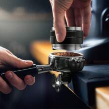 MOLOLAN Distribuidor de Cafe,Tamper para Cafe de Doble Cabeza de Acero Inoxidable SUS-304,Adecuado para Portafiltros,Expreso Molido,Profundidad Ajustable Ambos Lados - 51MM - Ver 3