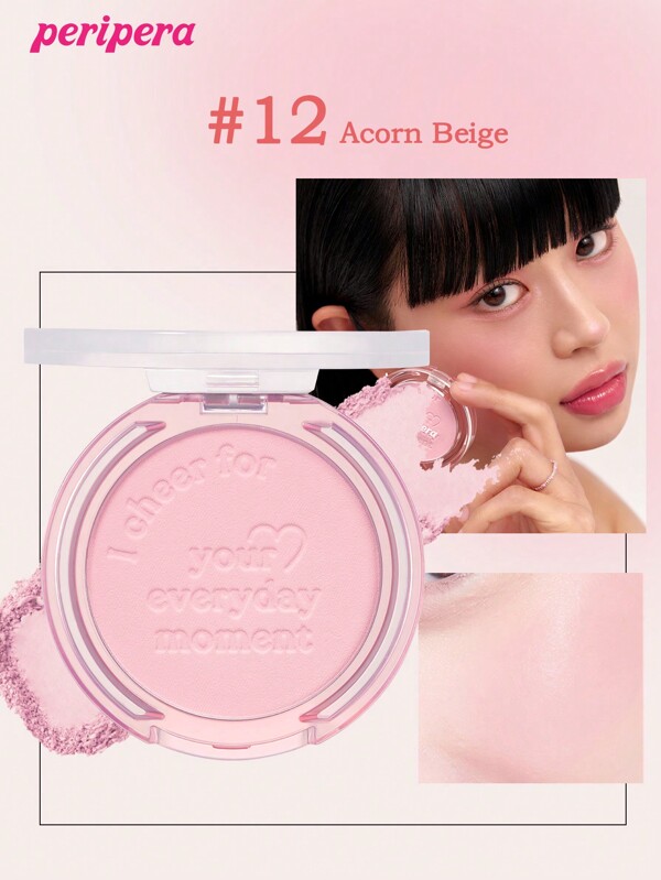 Peripera K-Beauty Peripera Monochrome Powder Blush Palette, Matte Powder Cheek Blush, Fine Powder Blush, Non StucK Powder, Long Lasting Makeup, All-In-One Makeup Palette, Nude Makeup, Facial Beauty Cosmetic Makeup, K-Beauty, Korean Makeup, 4.2g