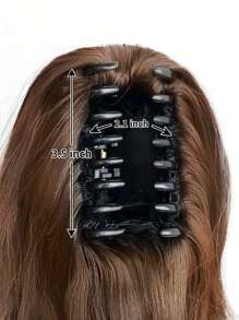 Cola de caballo en garra, peluca de cola de caballo sintética de 20 pulgadas con ondas, peluca diaria rizada para mujeres. Accesorios de cabello de color marrón claro o multicolor son opcionales para uso diario. - Marrón - Ver 3