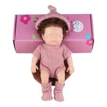 Bebê Reborn Silicone Sólido Molinho Realista Menina 23cm Pode Dar Banho - Olhos Fechados - Visão 1