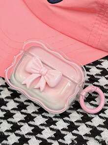 1 件粉色 3D 蝴蝶结设计耳机盒，兼容 Airpods Pro/3rd Gen - 粉色 - 查看 4