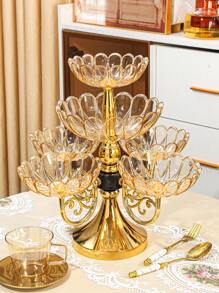 1set Crystal Fruit Plate, European-Style Luxury Crystal Multi-Layer Rotating Fruit Tray For Home Living Room - Multicolor - View 9