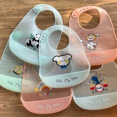 1 Pack Ultra-Thin Silicone Bibs For Babies, Silicone Baby Bibs For Eating,  Pure Silicone Bib, Toddler Bibs, Waterproof Bibs, Feeding Bibs, Silicon Bibs For Toddlers, Boys, Girls