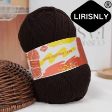 Hilo de lana seleccionado manualmente Lirisnly, 100% acrílico con brillo, colores brillantes, suave para la piel, transpirable y cómodo, ideal para tejer bufandas, sombreros, suéteres, abrigos y manualidades DIY.