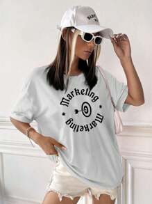 Women T-Shirts - 灰色 - 查看 2