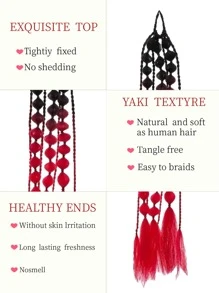 1 件 24 英寸渐变泡泡马尾合成接发，扭纹辫子配松紧带，适合派对、万圣节、圣诞节 - 漸層紅色 - 查看 6