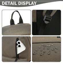 1入組男女旅行背包，14/15.6吋防盜筆記型電腦背包，適用於飛機上的隨身背包，書包，大容量電腦背包，適用於工作，商務，遠足背包，防水戶外運動背包，耐用休閒日包，適合15.6吋筆記型電腦 - 銅色 - 查看 6