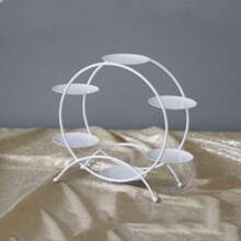 1入組迷你金屬摩天輪甜點擺設，適合在生日派對、婚禮和慶祝活動上展示杯子蛋糕和其他美味甜點，可重複使用 - 彩色 - 查看 2