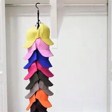 No Drill Required Clothes Hanger With Rope And Hat Storage Shelf, Easy Hanging Wardrobe Organizer For Dormitory - Multicolor - View 6