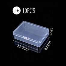 12 件透明塑料收纳盒，发夹、美甲首饰收纳盒，家用收纳整理器，适用于工艺品、珠宝和五金件，带透明铰链盖，适用于卧室、浴室、家居、书桌、办公室，可作为返校礼物 - 無色 - 查看 14