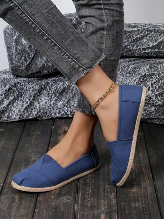 New Women's Comfortable Casual Flat Shoes, Breathable Soft Sole Outdoor Comfortable Jute Bottom Breathable Slip-Resistant Women's Cloth Shoes