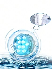 1 pieza Posavasos con luz LED y base con control remoto a color, adecuado para bar y buceo, luz de paisaje RGB de doble círculo para piscina, fuente, acuario, iluminación de jardín para senderos, patio, exterior - multicolor - Ver 6