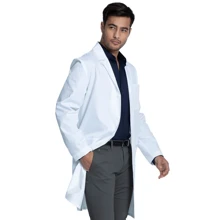 Bata Médica de Laboratorio Para Hombre Antifluidos - Blanco - Ver 4