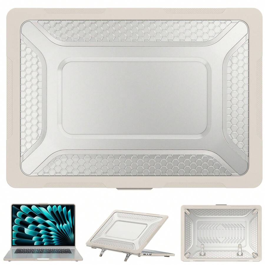 Air 13 2020年 2019年發行版A2337 M1 A2179 A1932專用保護殼，重型塑料硬殼設計，帶折疊支架和防震TPU殼，適用於Pro 13吋A2338/A2289