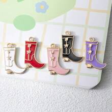 5入組/10入組/20入組雙面合金牛仔靴形狀DIY珠寶吊墜，適用於項鍊，鑰匙扣，手機等 - 牛仔靴吊墜 - 查看 2