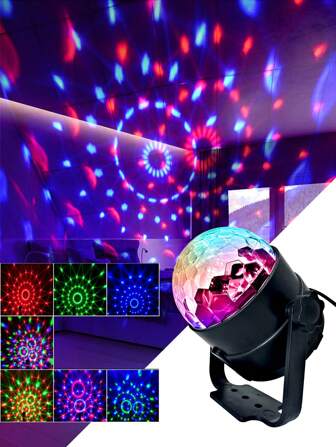 LED 声控 RGB 迪斯科球灯 - 7 种模式遥控器，旋转音乐北极光投影仪灯，房间卧室氛围灯，非常适合乔迁派对、酒吧、卡拉 OK、婚礼等场合、圣诞节、礼物、户外