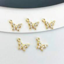 5 قطعة قلادة على شكل فراشة مرصعة بالألماس إكسسوارات صنع المجوهرات ذاتية الصنع